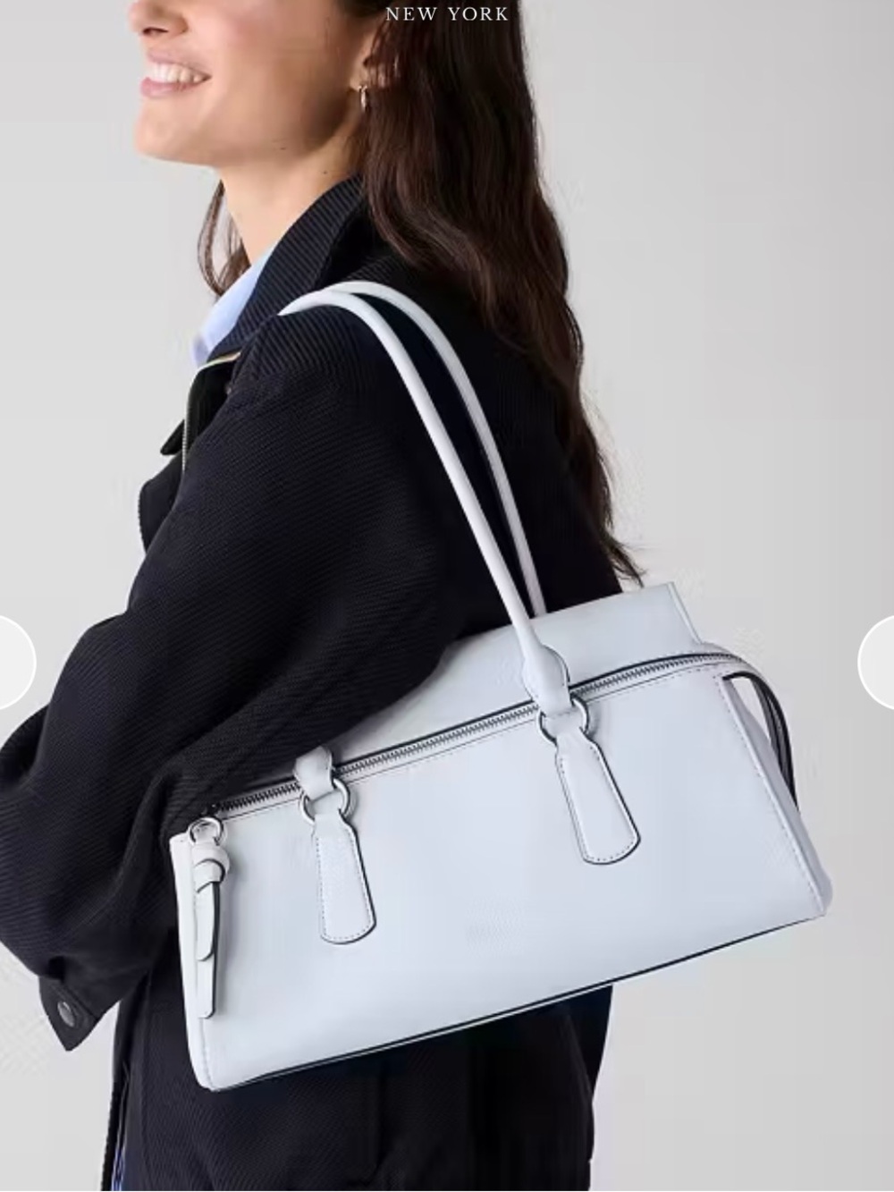 kate spade White Leather Flap Shoulder Bag